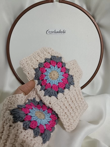 ÖRGÜ MOTİFLİ YARIM ELDİVEN - 3