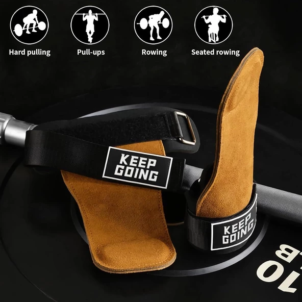 Valkyrie Lifting Straps 2 Adet Ağırlık Eldiveni Tutma Yardımcısı Crossfit Fitness Bileklik Kahve - 2