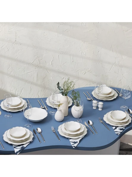 Karaca Daisy Platinium Wave Shape Kayık Tabaklı 27 Parça 6 Kişilik Porselen Yemek Takımı - 2