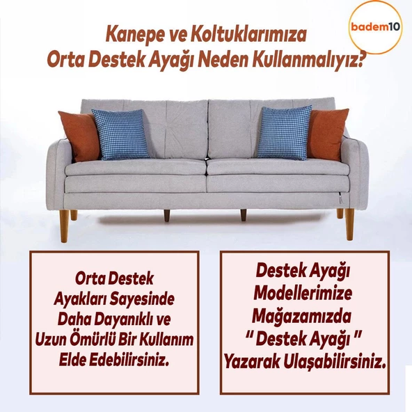 4'lü Set Ahşap 12 cm Mobilya Koltuk Kanepe Sehpa Masa Ayağı Ayakları M8 Civatalı Bağlantı Aparatlı - Resim 3