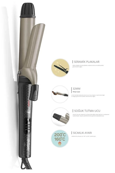 Arzum AR5028 Lisa XL 32 mm Seramik Saç Maşası - 2