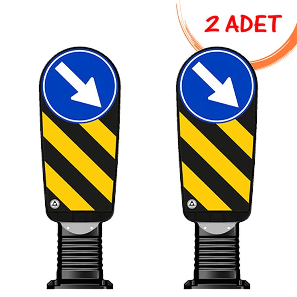 Refüj Başı Nedir Esnek Refüj Başı Tabelası Plastik Refüj Başı Levhası 100 cm Evelux (300mm) 2 ADET