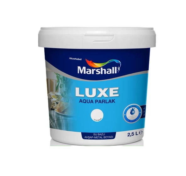Marshall Luxe Aqua Parlak Su Bazlı Yağlı Boya Beyaz   0.75lt