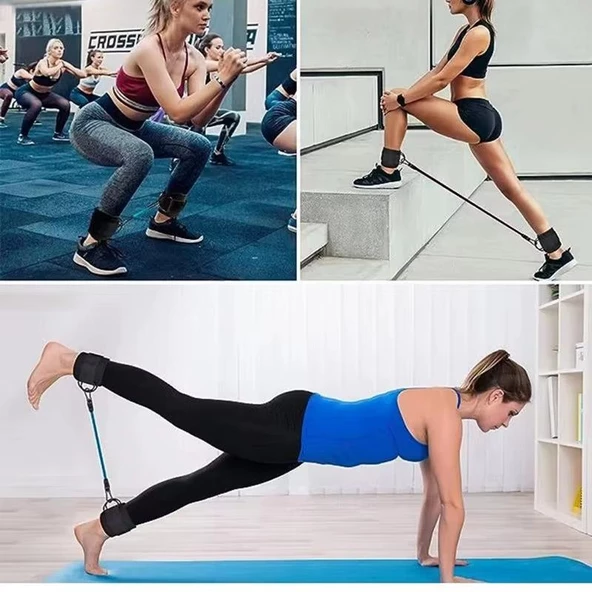 Valkyrie 6 Parça Popo Baldır Kalça Egzersiz Seti Bacak Direnç Tansiyon Lastiği Pilates Yoga Destekleyici - 4