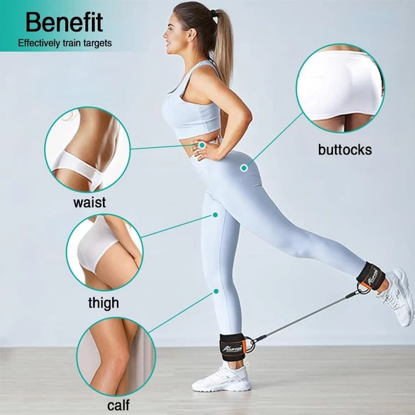 Valkyrie 6 Parça Popo Baldır Kalça Egzersiz Seti Bacak Direnç Tansiyon Lastiği Pilates Yoga Destekleyici - 7