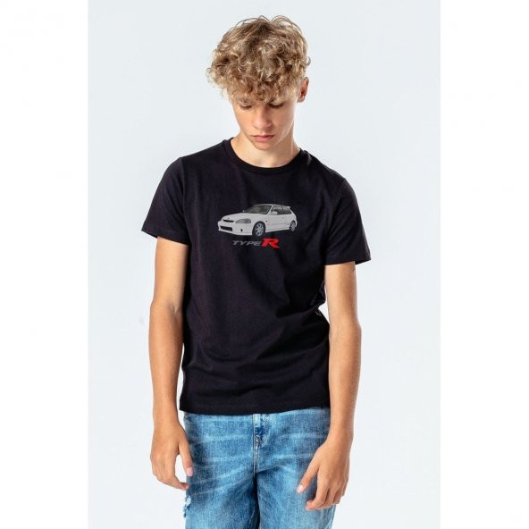 TaypR Baskılı Unisex Çocuk Siyah T-shirt - 1