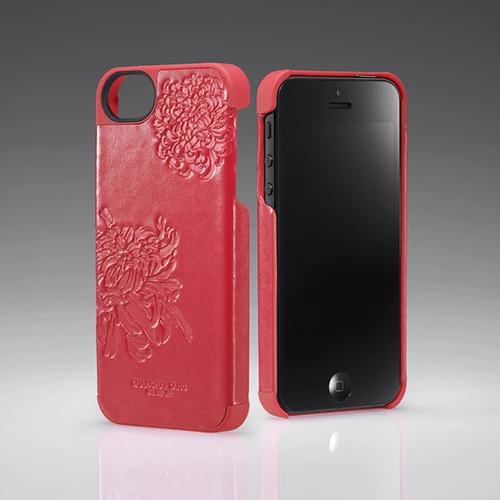 Shanghai Tang iPhone SE/5S/5 Deri Kaplamalı Sert Kılıf  - Chrysanthemum (ST-508) - 2