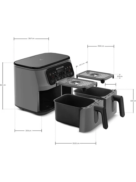 Karaca Air Pro Cook Duo Tandır Xxxl 4+4 Litre Airfryer Rosegold 8 Kişilik - 5