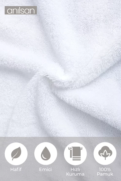 100'lü Greek Beyaz Banyo Havlusu - 70x140 Cm, 490 Gr, %100pamuk, Spa Ve Otel Havlusu (10 Adet) - 3