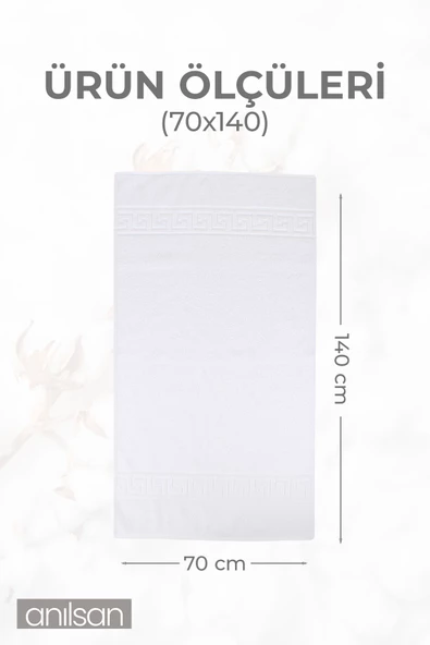 100'lü Greek Beyaz Banyo Havlusu - 70x140 Cm, 490 Gr, %100pamuk, Spa Ve Otel Havlusu (10 Adet) - 4