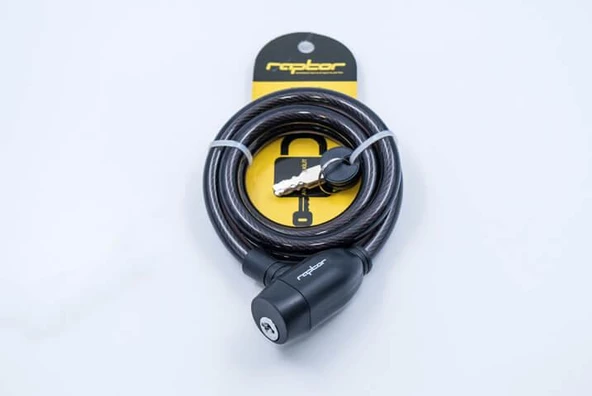 Raptor Bisiklet Anahtarlı Kilit 120 CM - 12 MM Kalınlık Bisiklet Motosiklet Güvenlik Kilidi