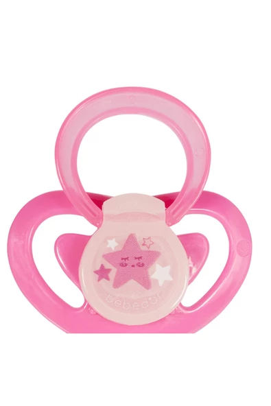 Bebedor Gece Serisi Karanlıkta Parlayan Silikon Damaklı Emzik 6-18ay Pembe 182