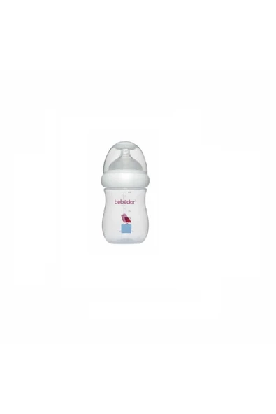 Bebedor Geniş Ağız Yavaş Akış Anti-Kolik PP Biberon Pembe Kuş 180ml 97322