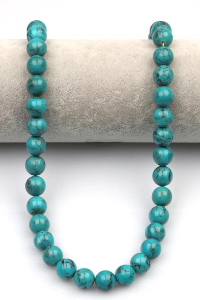 Orijinal Turkuaz  Doğaltaş Dizi 10 mm Küre Kesim - 2