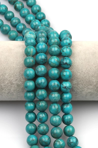 Orijinal Turkuaz  Doğaltaş Dizi 10 mm Küre Kesim