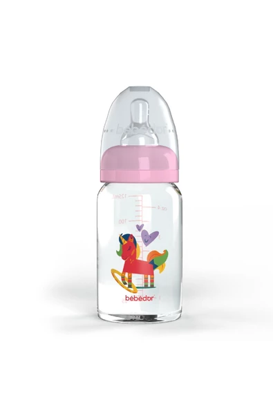 Bebedor Desenli Cam Biberon Unicorn Dar Ağız 125ml 0ay 30302