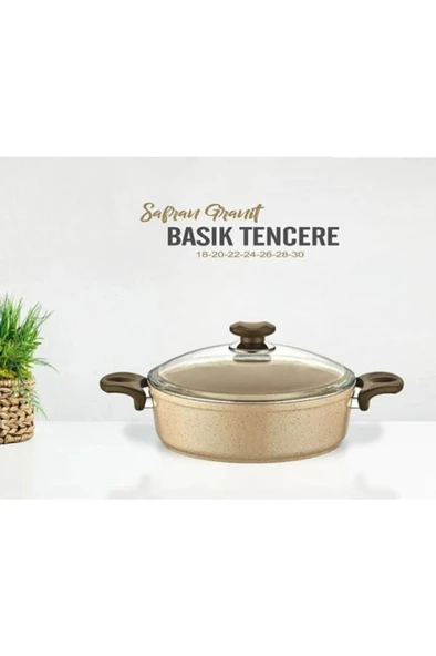 Gülsan Safran Granit Tencere Basık Pilav Tenceresi 26 CM - Resim 3