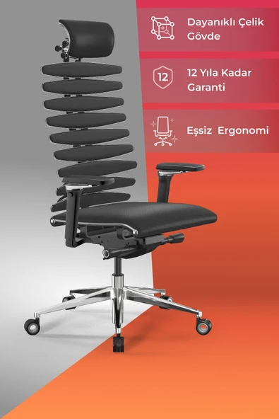 Metta Equalizer Ergonomik Deri Yönetici Koltuğu / Ofis Sandalyesi - 55.F.28.13A ürün görseli 1