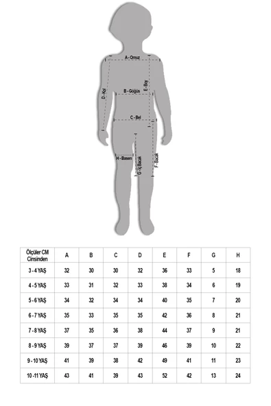 Krem Kazayağı Desenli Şort Etekli Badili Kız Çocuk Takım 19561 - 6