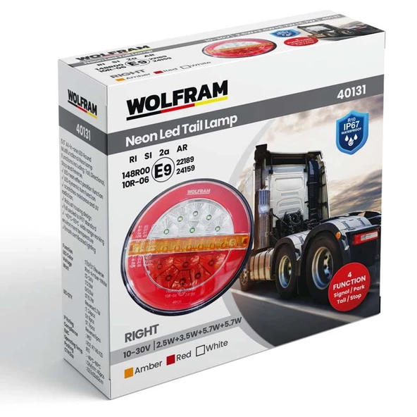 Led Yuvarlak 4 Fonksiyonlu Stop-Sinyal-Park-Geri Vites 10-30V E9 Belgeli Sağ - 2