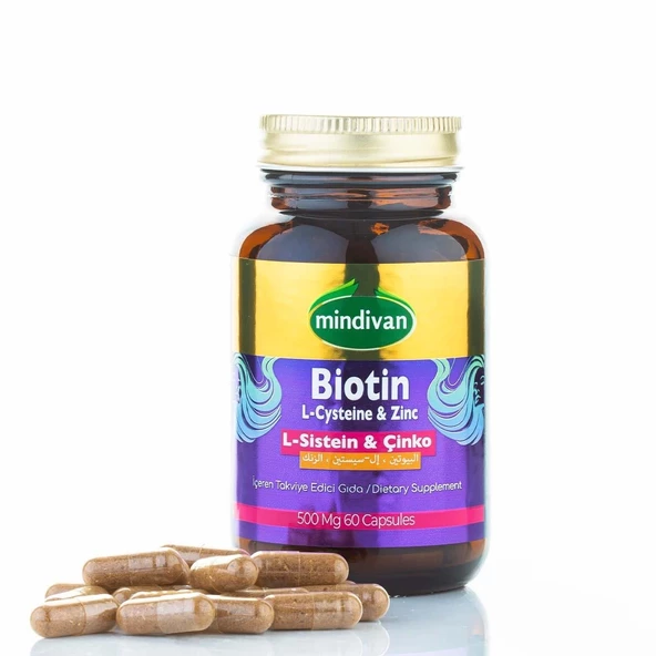 Biotin & L-Sistein & Çinko 500 Mg 60 Kapsül