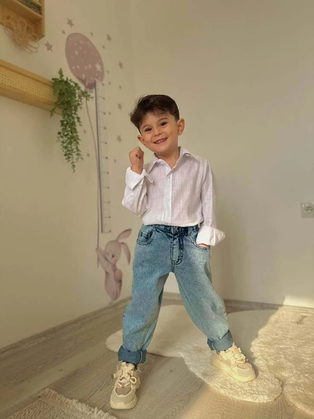 ERKEK ÇOCUK GÖMLEKLİ KOT PANTOLONLU 2Lİ TAKIM - 10