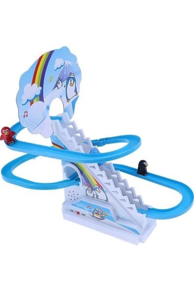 Oyuncak Penguen Kaydıraklı Işıklı Sesli Set Dön Dolaş Kaydıraklı Merdivenli Penguen - 2
