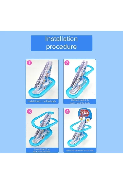 Oyuncak Penguen Kaydıraklı Işıklı Sesli Set Dön Dolaş Kaydıraklı Merdivenli Penguen - 5