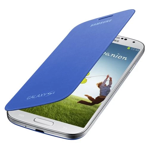 Galaxy S4 i9500 ile Uyumlu Flip Cover Kılıf Mavi EF-FI950BCEGWW