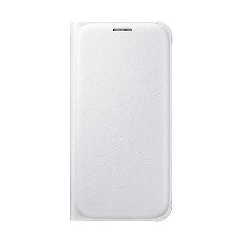 Galaxy S6 ile Uyumlu Flip Wallet (Deri Görünümlü) Beyaz EF-WG920PWEGWW - 1