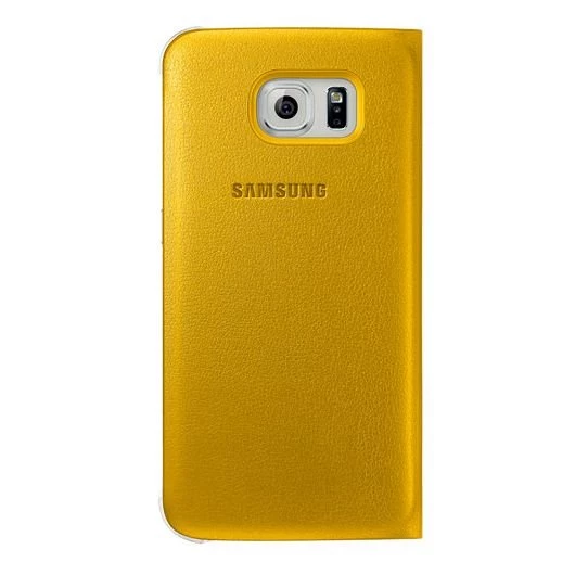 Galaxy S6 ile Uyumlu S View Cover (Deri Görünümlü) Sarı EF-CG920PYEGWW - 2