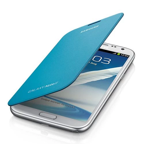 Galaxy Note 2 N7100 ile Uyumlu Flip Cover Kılıf Mavi EFC-1J9FBEGSTD (Out) - 2