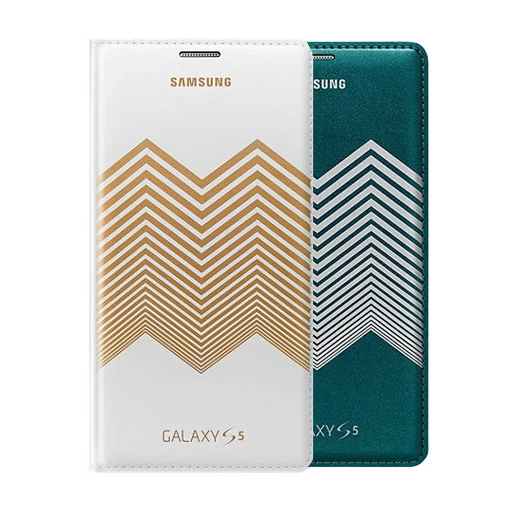 Galaxy S5 ile Uyumlu Nicholas Kırkwood Flip Wallet Kılıf Altın Desenli EF-WG900RLEGWW