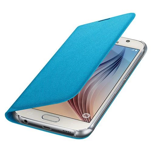 Galaxy S6 ile Uyumlu Flip Wallet (Tekstil) Açık Mavi EF-WG920BLEGWW - 3