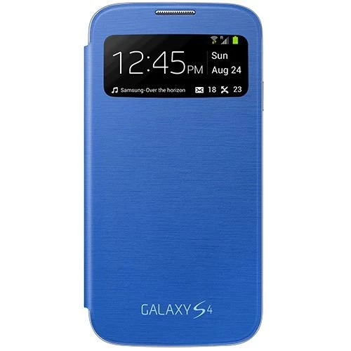 Galaxy S4 i9500 ile Uyumlu S View Cover Kılıf Mavi EF-CI950BCEGWW