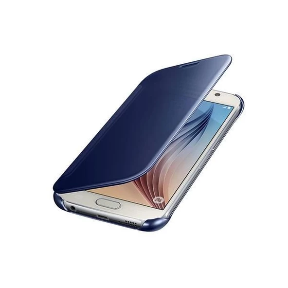 Galaxy S6 ile Uyumlu Clear View Cover Siyah EF-ZG920BBEGWW - Resim 3