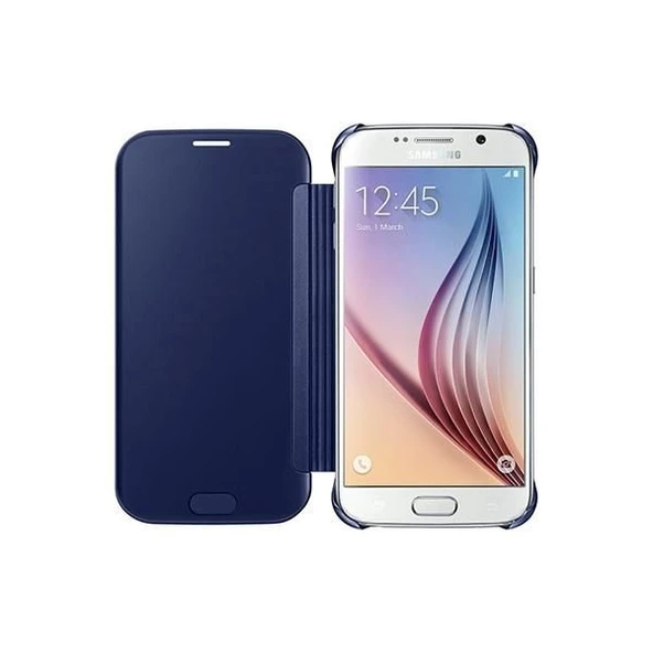 Galaxy S6 ile Uyumlu Clear View Cover Siyah EF-ZG920BBEGWW - Resim 2