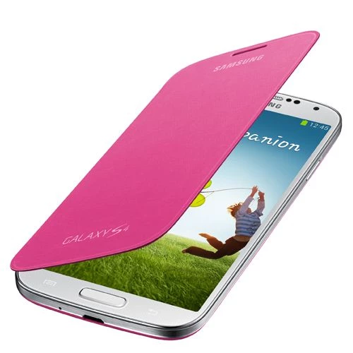 Galaxy S4 i9500 ile Uyumlu Flip Cover Kılıf Pembe EF-FI950BPEGWW