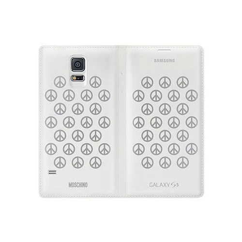 Galaxy S5 ile Uyumlu Moschino Flip Wallet Kılıf Beyaz-Gri EF-WG900RAEGWW - 2