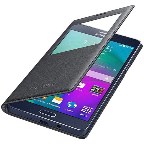 Galaxy A7 2015 ile Uyumlu Kılıf S View Cover EF-CA700BCEGWW Siyah - 1