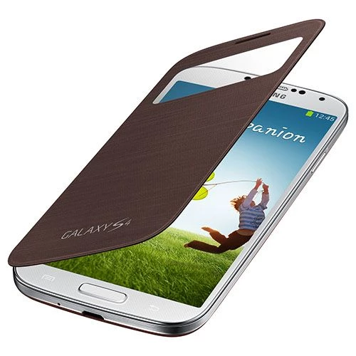 Galaxy S4 i9500 ile Uyumlu S View Cover Kılıf Kahve EF-CI950BAEGWW - Resim 2