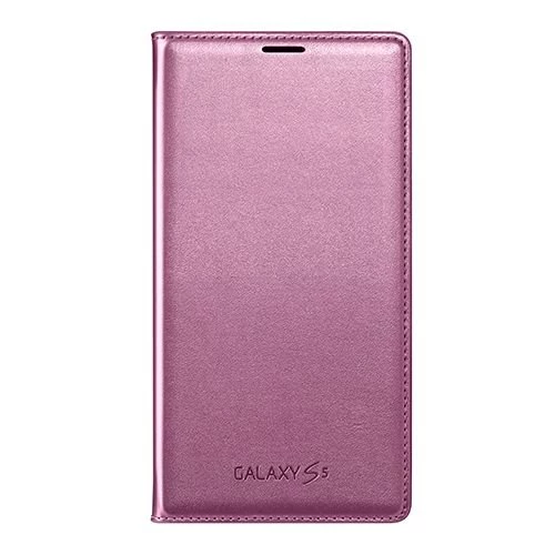 Galaxy S5 G900 ile Uyumlu Flip Wallet Kartlıklı Kılıf EF-WG900BPEGWW Pembe