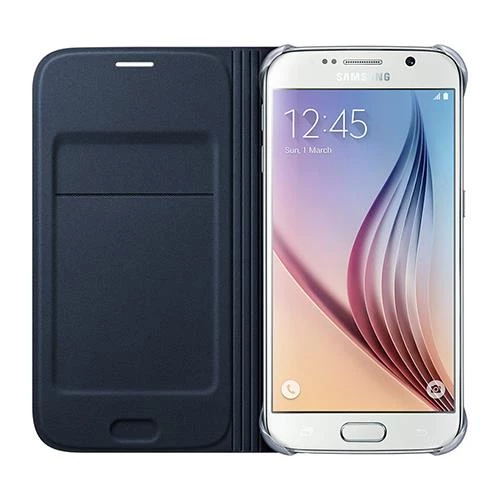 Galaxy S6 ile Uyumlu Flip Wallet (Deri Görünümlü) Siyah EF-WG920PBEGWW - 2