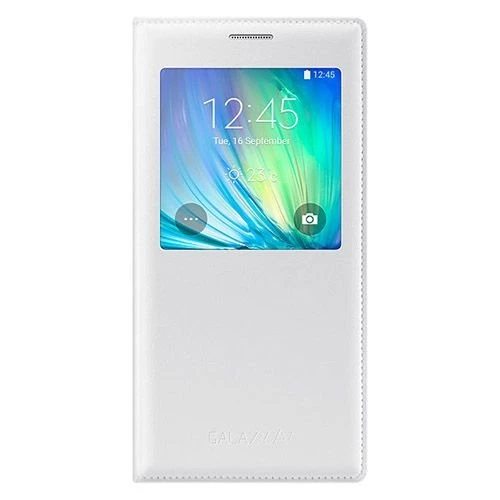 Galaxy A7 2015 ile Uyumlu Kılıf S View Cover EF-CA700BWE Beyaz - Resim 2
