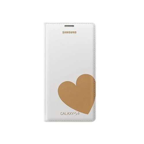 Galaxy S5 ile Uyumlu Moschino Flip Wallet Kılıf Altın Kalp EF-WG900RFEGWW - 2