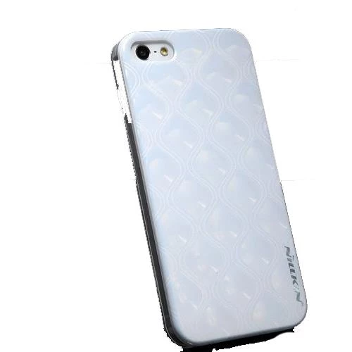 Nillkin iPhone SE/5S/5 ile Uyumlu Sert Kauçuk Kılıf (3D Shadow) Beyaz İnci Rengi - Resim 2