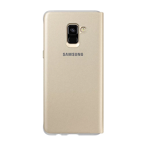 Galaxy A8 Plus (2018) ile Uyumlu Neon Flip Koruyucu Kılıf Altın EF-FA730PFEGWW - 2