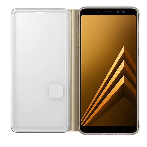 Galaxy A8 Plus (2018) ile Uyumlu Neon Flip Koruyucu Kılıf Altın EF-FA730PFEGWW - 4