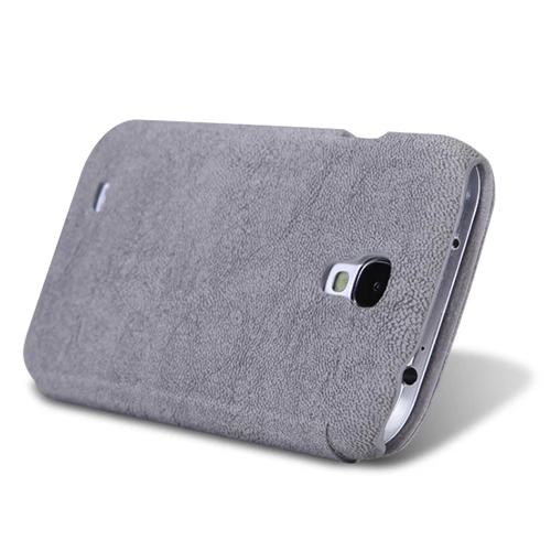 Nillkin i9500 Galaxy S4 ile Uyumlu Nillkin Ağaç Dokulu Kapaklı Kılıf Gri - 3