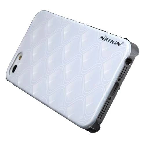 Nillkin iPhone SE/5S/5 ile Uyumlu Sert Kauçuk Kılıf (3D Shadow) Beyaz İnci Rengi - Resim 3